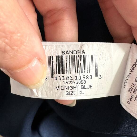 Dress The Population Midnight Blue Sandra Plunge Crepe Trumpet Gown Women's XL - Picture 12 of 13